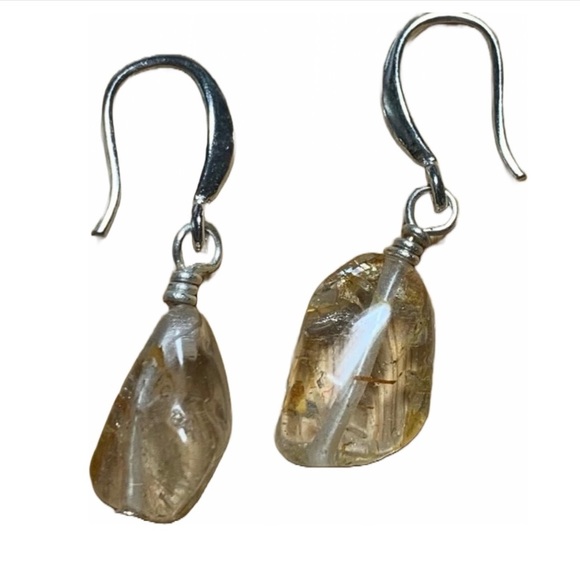Jewel Design by Grace Jewelry - Rutilated Quartz earrings. SS Ear wire/ Small